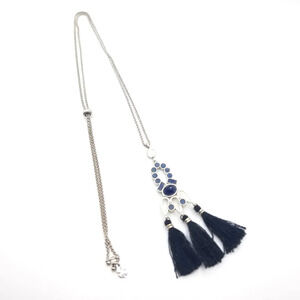 Lucky Brand Tassel Bohemian Style Silver Necklace